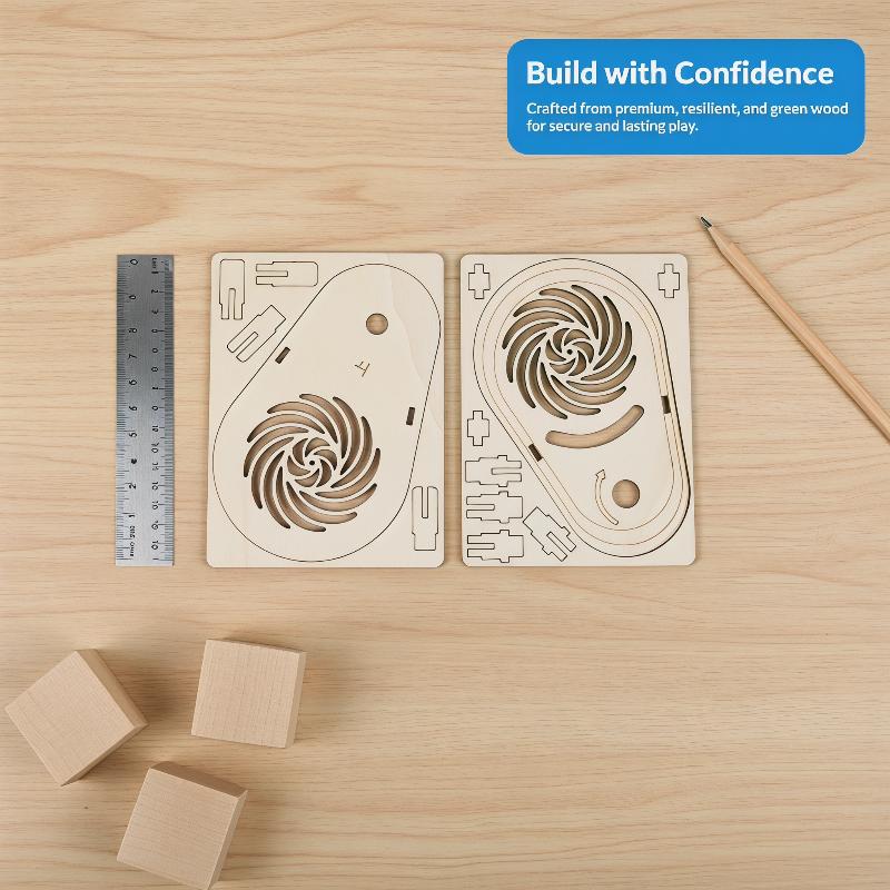 Science Toys Diy - Zestaw do samodzielnego montażu drewnianego spinnera