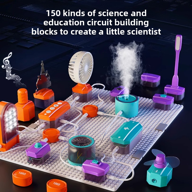 Science Toys Diy - Zestaw do eksperymentów elektrycznych, klocki konstrukcyjne,