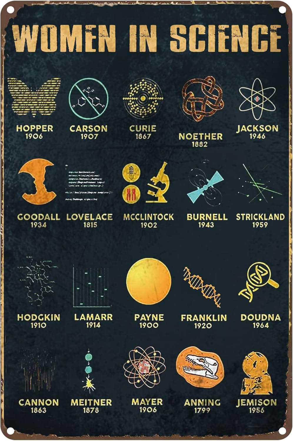 Science Nursery - 1p, Motywacyjny metalowy znak z napisem