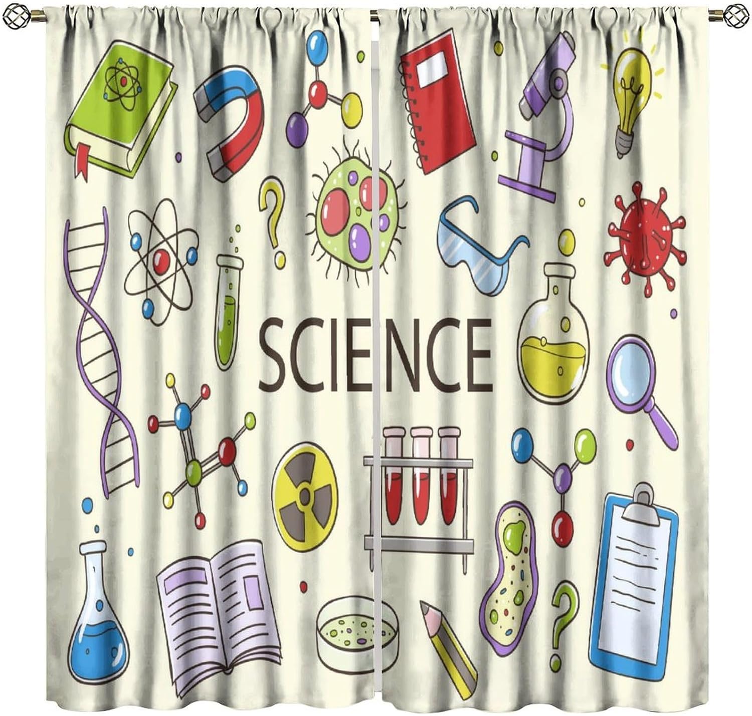 Science Nursery - Zasłona naukowa Edukacyjna dekoracja do klasy